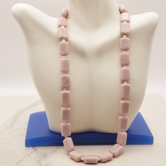 Pastel Lavender 9.5" Chicklet Solid Glass Tile Link Necklace - Picture 6 of 8